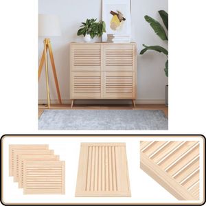 vidaXL Louvrekastdeuren 4 stuks massief grenenhout Louvredeuren - Houten Kastdeur - Grenenhouten Deur - Kastdeuren - Schuifdeur