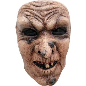 Partychimp Gezichtsmasker Heks Halloween Masker voor bij Halloween Kostuum Volwassenen- Latex - Beige - One-size