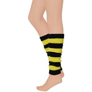 Apollo - Beenwarmer feest - Carnaval beenwarmers - Zwart-Geel - One size - Beenwarmers dames - Beenwarmers carnaval - Beenwarmers heren - Beenwarmer zwart geel