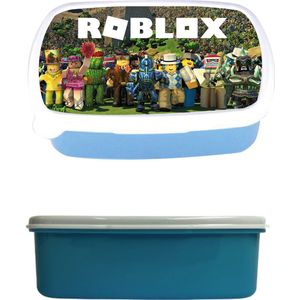 broodtrommel - lunchbox - roblox - blauw - schoolspullen