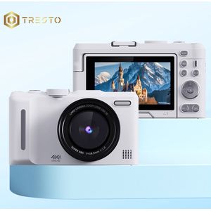 TRESTO - 4K Digitale Camera - 64 MP 18x Digitale Zoom - Autofocus Videocamera met 3 Inch Flip-scherm - Compacte Anti-shake Vlogcamera - voor Live Streaming Reisfotografie - 64 MP - Autofocus