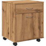 vidaXL - Rolkast - 45x38x54 - cm - bewerkt - hout - artisanaal - eikenkleur