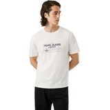 Pepe Jeans - PM5010094 - T-shirt - Wit - Casual - Katoen - Korte Mouwen