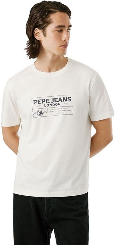Pepe Jeans - PM5010094 - T-shirt - Wit - Casual - Katoen - Korte Mouwen