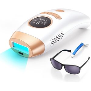 Nawy® IPL Laser Ontharingsapparaat - Laser Ontharing - Pijnloos Ontharen met Ice Cooling - Permanente Ontharing voor alle Lichaamsdelen - voor Mannen en Vrouwen - 999.900 Flitsen - Inclusief Beschermbril en Scheermes - Epileerapparaat Dames