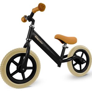 LifeGoods KiddyCruiser Loopfiets - 2 jaar - Jongens en Meisjes - Balance Bike - Zwart