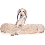Snoozle Donut Hondenmand - Zacht en Luxe Hondenkussen - Wasbaar - Fluffy - Hondenmanden - 100cm - XXL - Creme Bruin