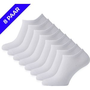 Sokjes.nl® Enkelsokken - 8 paar - Wit - 43/46 - naadloos