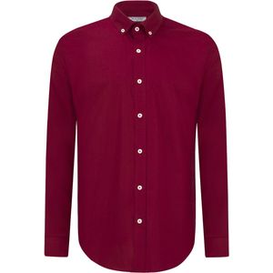 Felix Hardy Biologisch Katoen Shirt - Overhemd Organic Cotton Lange Mouven Heren Bordeaux - M