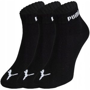 PUMA Sportsokken Heren 43-46 – 3 Paar Quarter Sokken – Zwart