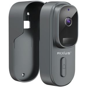 Rixus RXCM23 Smart 2K Wifi video deurbel - Draadloze deurbel - op batterijen - met camera - Grijs