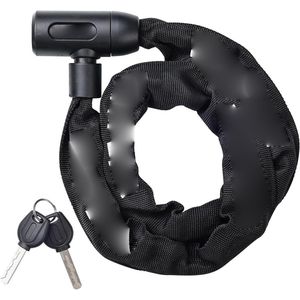 Fietsslot met Sleutel - Kettingslot voor Fiets, Motor en Scooter - 120 cm Lang - Weerbestendig en Diefstalbestendig - Zwart
