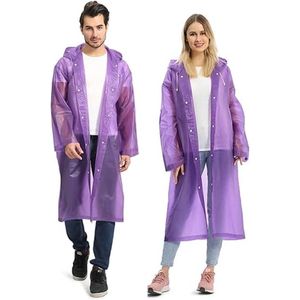 Waterdichte Fietsponcho - 2 stuks - Winddichte Fietsen Fiets Regenjas Poncho - Fiets Regenjas Jas Capes/met Kap/voor Fietsen/Mountainbikes/Elektrische Fietsen - Paars
