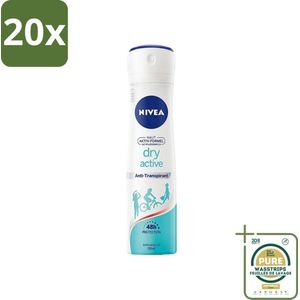 20 x Nivea - Deodorant - Dry Fresh Anti-Transpirant Spray - 150 ml - Grootverpakking - Anti-transpirant Spray - 48 Uur Bescherming - Deodorant Spray - Droge Frisheid - Huidverzorging