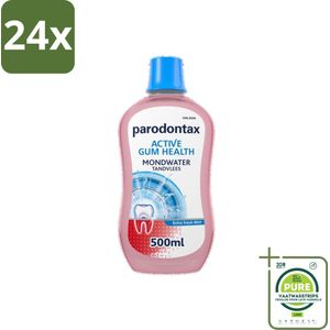 Parodontax - Mondwater - Active Gum Health - Extra Fresh Mint - 500 ml - Voordeelverpakking - 24 stuks - Mondwater - Tandvlees