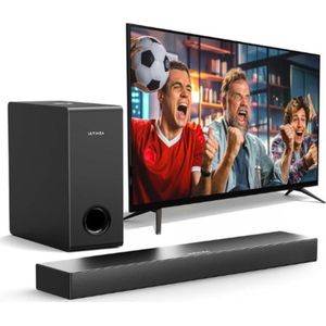 Luxe Soundbar - Zwart - Voor TV - Bluetooth 5.3 - Soundbar met Ingebouwde Subwoofer - Complete Set - Draadloos - Surround Set Home Cinema