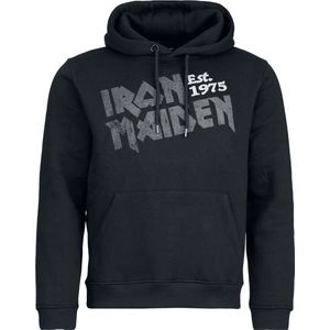 Iron Maiden Stamp Logo Heren Trui met capuchon - zwart - S