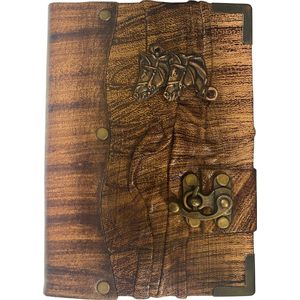 Vintage Schetsboek - Notitieboek - A6 - Paarden - Leer - Handgemaakt - Ongebleekt papier - Dagboek - Cadeau tip