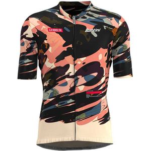 Santini La Vuelta Cuitu Negru Korte Mouw Wielertrui Veelkleurig 3XL Man
