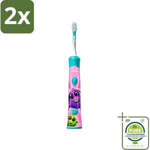 Philips Sonicare - Elektrische Tandenborstel - For Kids - Blauw - Inclusief Extra Opzetborstel - HX6322/04 - Voordeelverpakking - 2 stuks - Elektrische tandenborstel - Tandenborstel voor kinderen