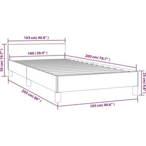 VidaXL Bedframe met Hoofdeinde Stof Taupe 100x200 cm