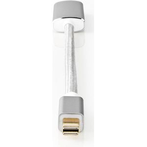 Nedis Mini DisplayPort-Kabel - DisplayPort 1.2 - Mini-DisplayPort Male - HDMI Output - 21.6 Gbps - Verguld - 0.20 m - Rond - Gevlochten - Zilver - Cover Window Box