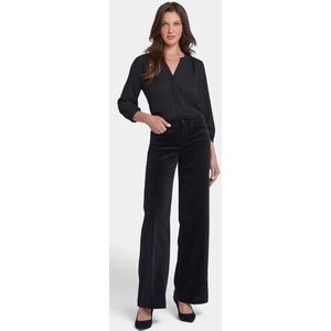 Teresa Wide Leg Broek Zwart Corduroy
