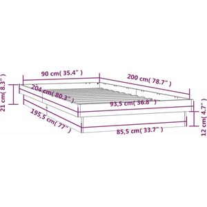 vidaXL-Bedframe-LED-massief-hout-90x200-cm