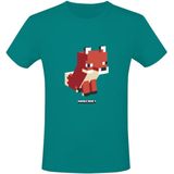 Minecraft Simple Fox T-shirt turquoise S 100% katoen Fan merch, Gaming
