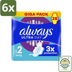Always - Maandverband - Long - 28 Maandverband - Voordeelverpakking - 6 stuks - Always Ultra - Zware menstruatie