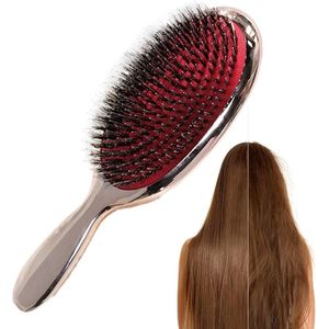 Ontwarrende haarborstel - Draagbare haarstylingborstel | Comfortabele hoofdhuidmassageborstel | Natte haarborstel voor krullend, steil, natuurlijk haar, roségoud - Rose Goud | Haarborstel Zwijnenhaar/Varkenshaar | Hair Brush |Tangle | Haarborstels