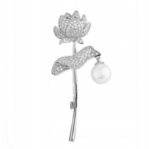 PINETS Brosche Verguld Zilveren Roos - Elegante Dames Accessoire