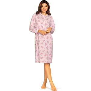 Comtessa Klassiek Nachthemd 'Rosé Elegance' - Dames Nachtmode - Lange Mouw - Roze - Maat 50