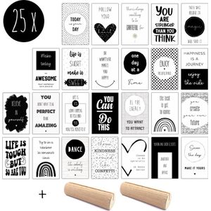 25x minikaartjes + 2 mini kaarthouders | LIFE QUOTES | kleine kaartjes / inzichtkaarten / inspiratiekaartenvoor positiviteit & motivatie