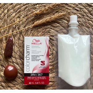 Wella Color Charm Permanent Liquid Haircolour - 3RV + developer - Black Cherry - Haarverf - Haarkleuring - Dark Brown - Purple Black - Cherry Red - Kersenrood