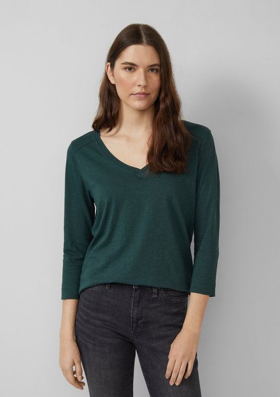 s.Oliver - Shirt - Effen - Katoen - Driekwart Mouw