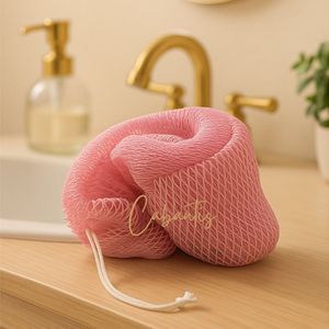 Cabantis® Afrikaanse Lichaamsspons – Luxe Exfoliërende Bad Spons voor Zijdezachte Huid – Diepe Reiniging & Massage – Sneldrogend – Geschikt voor Alle Huidtypen – 80x30 cm - Pastel Roze