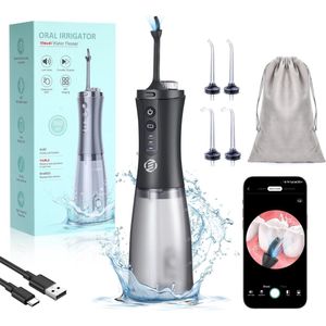 Equivera Waterflosser - Monddouche - Elektrisch Flosapperaat - Water Flosser - Waterflosser Draadloos - Water Flosser Draadloos - Draadloos en Oplaadbaar - Must have voor uw hygiëne!