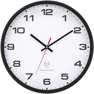 Grote radiografische wandklok - Vintage stijl 30 cm - Zwart en wit voor keuken, slaapkamer en woonkamer