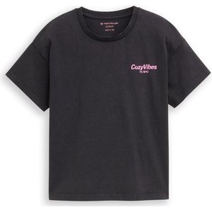 Tom Tailor - T-shirt - Heavy Black - Met Print Voor en Achter