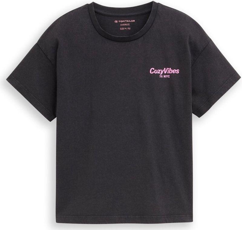 Tom Tailor - T-shirt - Heavy Black - Met Print Voor en Achter