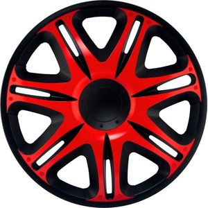 4-Delige J-Tec Wieldoppenset Nascar 13-inch zwart/rood