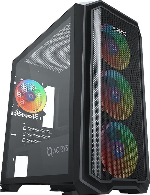 Wezen - PC Behuizing - Lichtgrijs - Gehard Glas - RGB Ventilatoren