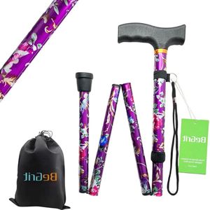 Opvouwbare elegante wandelstok voor dames van aluminium - verstelbare wandelstok voor moeders - verjaardag Thanksgiving