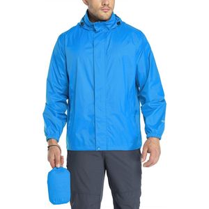 33,000ft Opvouwbare regenjas voor heren, licht, waterdicht, met klapcapuchon