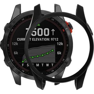 kwmobile sportbeschermhoes geschikt voor Garmin Fenix 7S / Fenix 7S Solar - Siliconen hoesje zonder fitnesstracker - In zwart / zilver