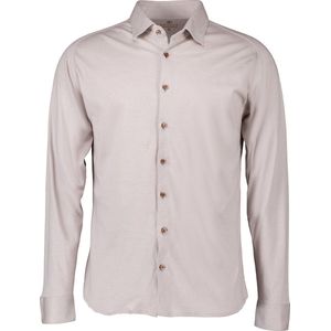 Desoto - Overhemd Strijkvrij Kent Melange Beige - Heren - Maat M - Slim-fit