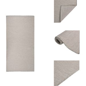 vidaXL Buitenkleed - Buitenkleden - Tuinkleed - Platgeweven Buitenkleed - Buitenkleed platgeweven 100x200 cm taupe