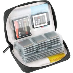 Geheugenkaarthouder met 28 Sleuven voor SD en CF Kaarten - Ruim en Duurzaam