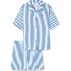 Schiesser Pyjama korte broek - 802 Blue - maat 134/140 (134-140) - Meisjes Kinderen - 100% katoen- 178970-802-134-140